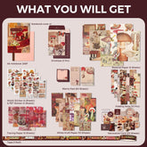 Scrapbooking Kit Warm Mail Series Mushroom in The Wind 123 PCS - Funto